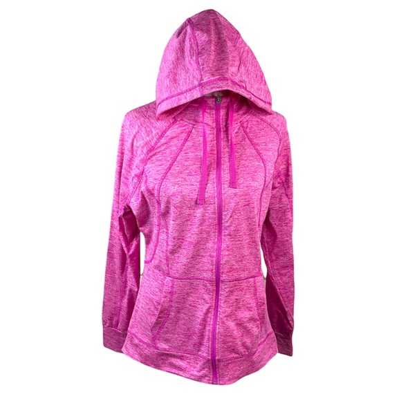 Champion Hooded Zip Up Sweatshirt, Pink, Large - Picture 1 of 10
